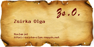 Zsirka Olga névjegykártya